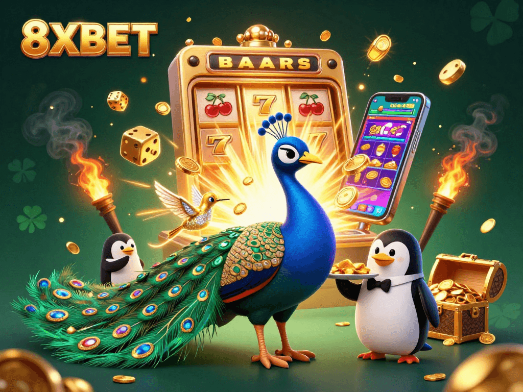 Engage with thrilling games at 8XBET showcasing colorful slots and overlapping jackpots.