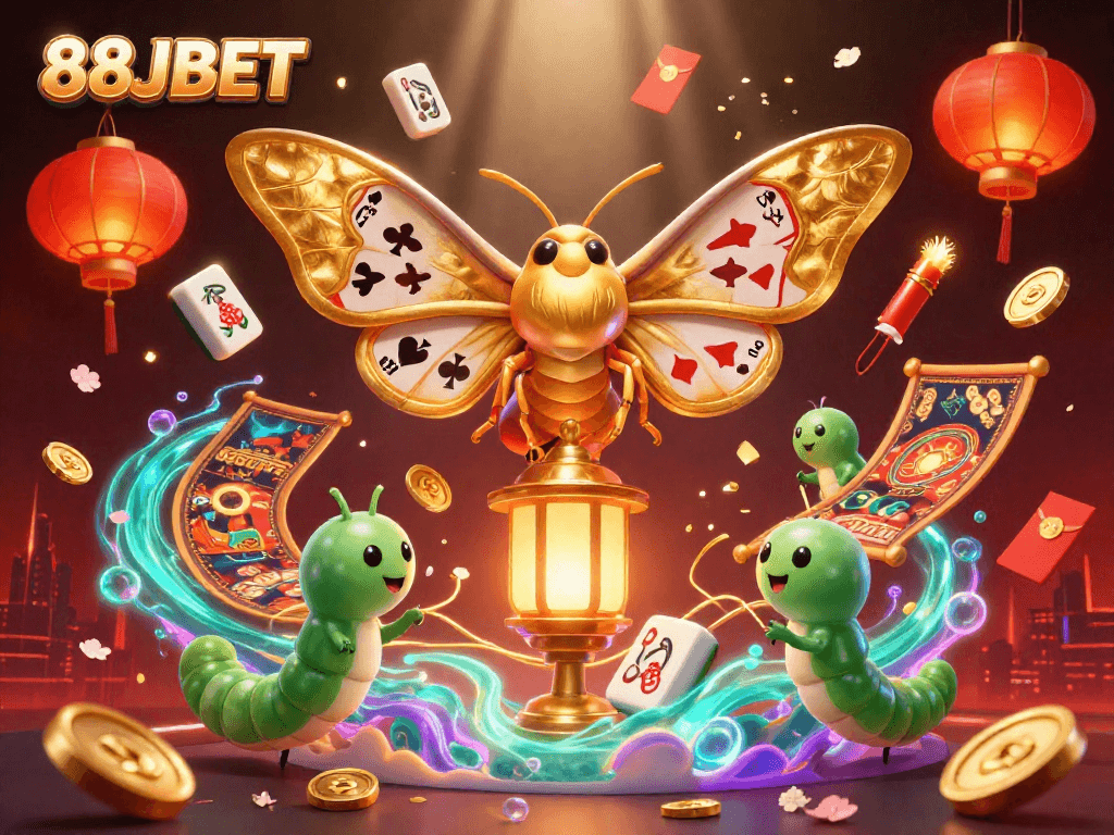 Experience thrilling gameplay with 88JBET in this vibrant 3D casino illustration.