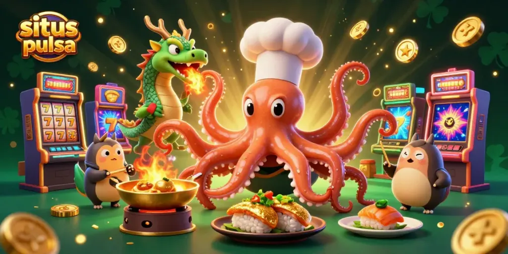 Experience the excitement of situs slot pulsa with vibrant characters and engaging slot elements.
