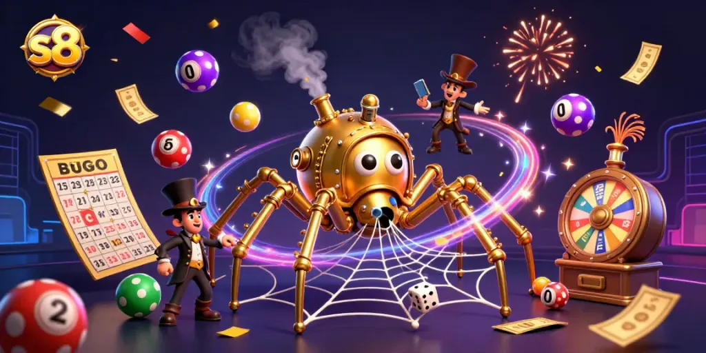 Engage in thrilling gaming moments with s8, featuring a colorful steampunk casino scene.