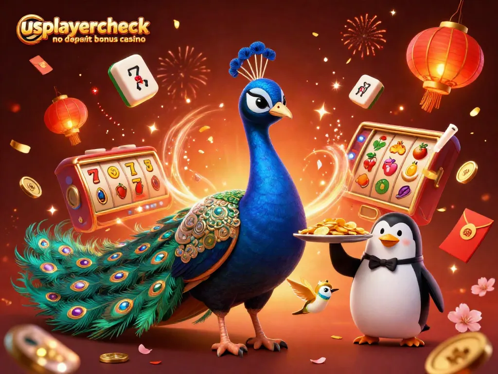 Experience the excitement of the usplayercheck no deposit bonus casino with a vibrant 3D illustration featuring vibrant casino elements.