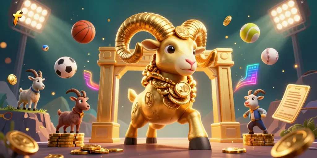 Experience the vibrant action of f168 gaming with a golden ram charging towards a jackpot in a dynamic casino scene.