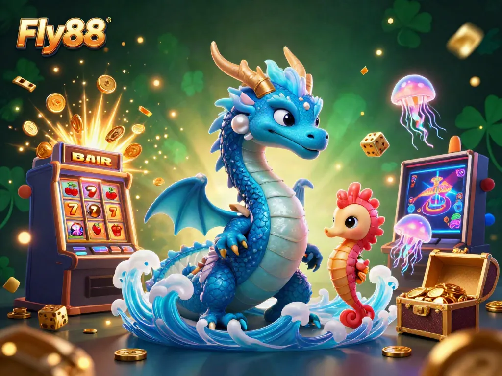 Engage with Fly88 and experience the thrill of casino games in a vibrant 3D illustration.