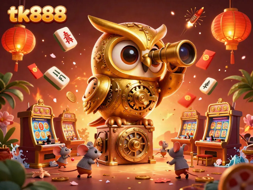 Experience the excitement of tk888 with a vibrant casino scene filled with dynamic gaming elements.