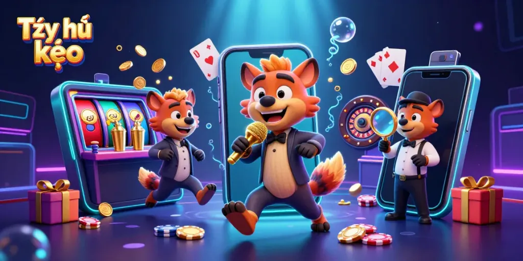 Savor the thrills of Tỷ lệ kèo as hyena characters engage in a vibrant casino scene mixing drinks and telling jokes.