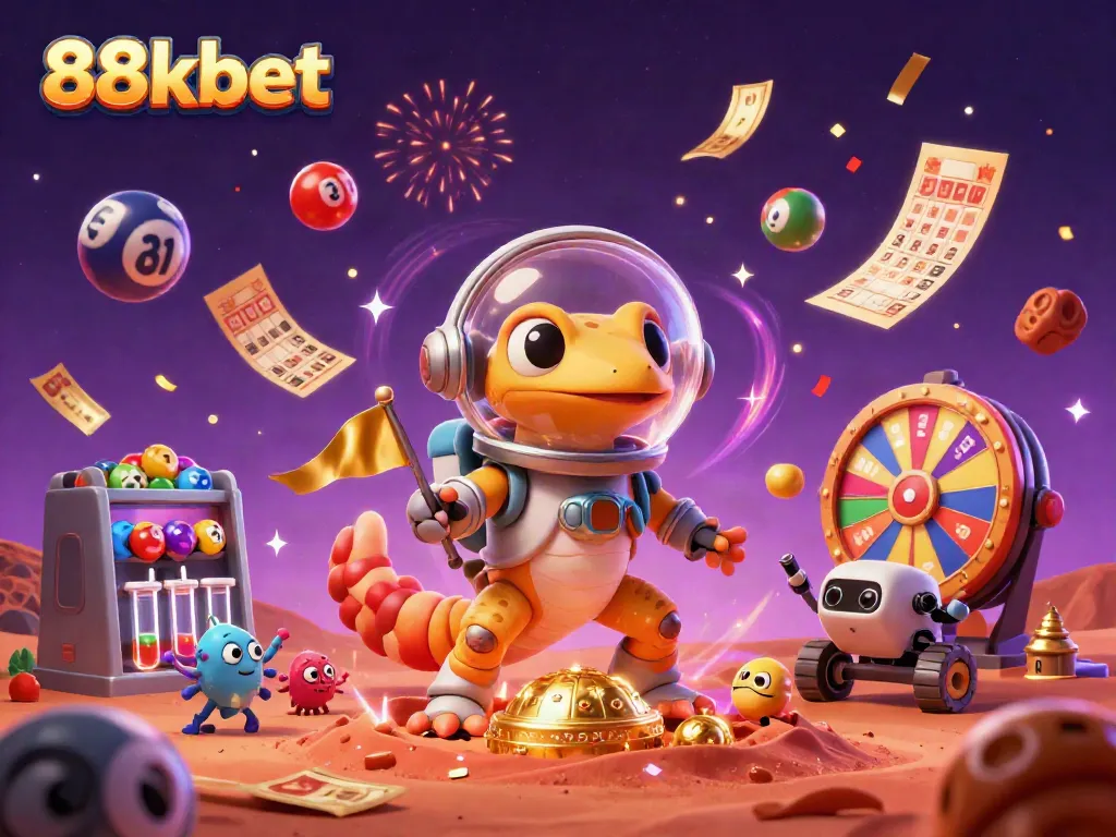 Engage with exciting 88kbet gaming adventures in a vibrant Martian casino scene.