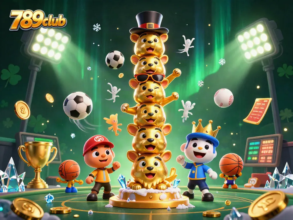 Engage with the vibrant 789club gaming experience featuring dynamic sports-themed elements and charming character designs.