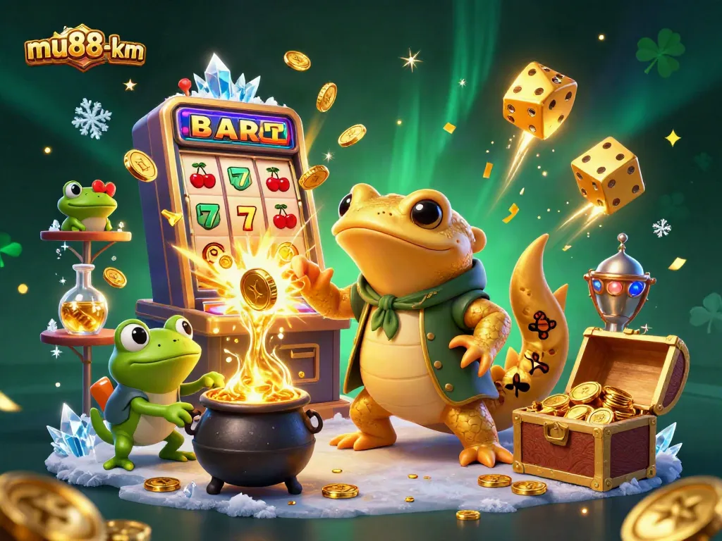 Experience thrilling gameplay with mu88-km as the golden alchemist transforms metals into jackpot rewards in this vibrant casino scene.