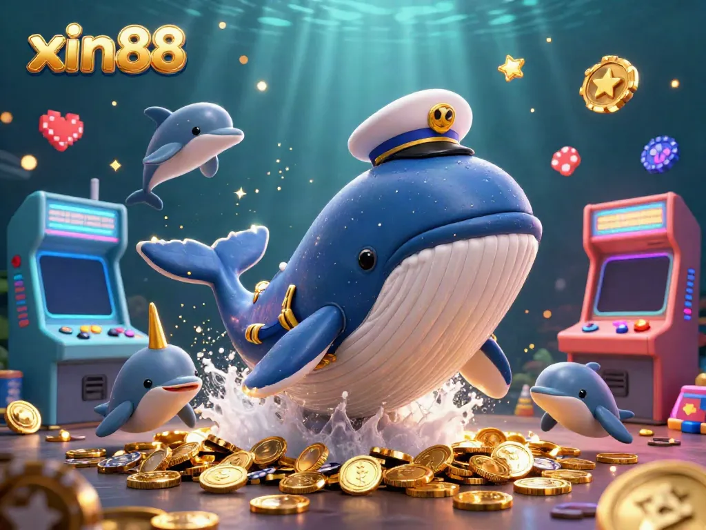 Experience excitement with xin88 in a vibrant underwater casino scene featuring playful sea creatures.