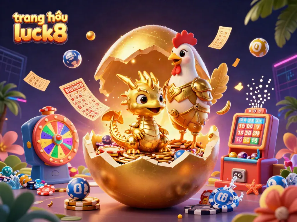 Experience the lively action of the trang chủ luck8, featuring a vibrant golden dragon on poker chips amidst a dynamic casino environment.