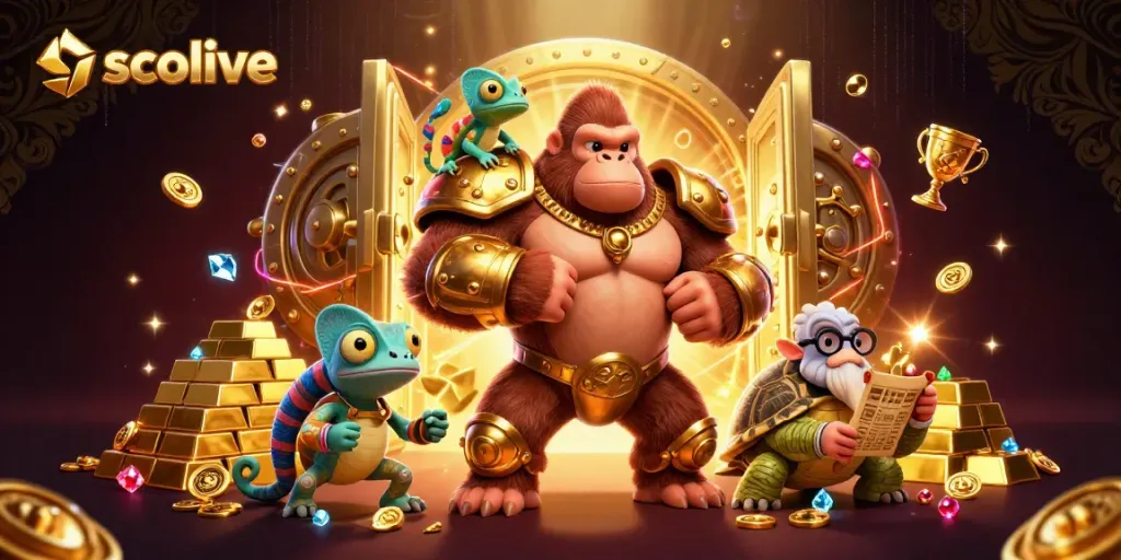 Socolive delivers thrilling sports betting action through vibrant 3D characters in a treasure-filled casino.