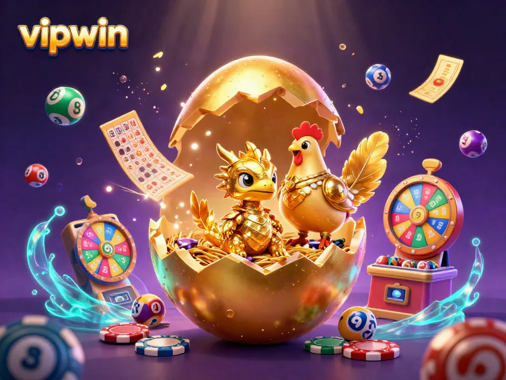 Experience thrilling moments of gambling with vipwin featuring a golden dragon amid colorful gaming symbols.