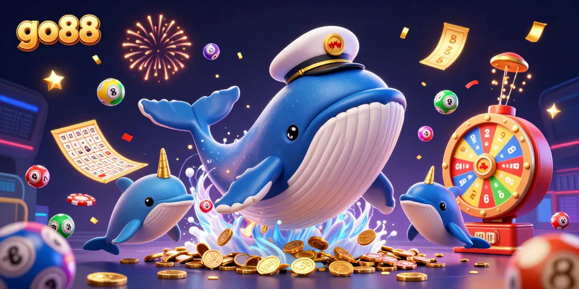 Join the fun at go88 as a whale captain and friends celebrate gambling with vibrant prizes!