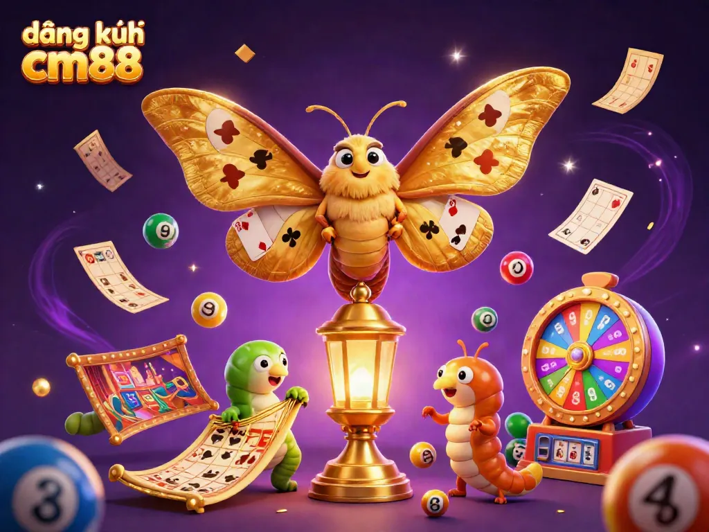 Engage in the action with đăng ký cm88, showcasing vibrant lottery balls and dynamic casino elements.