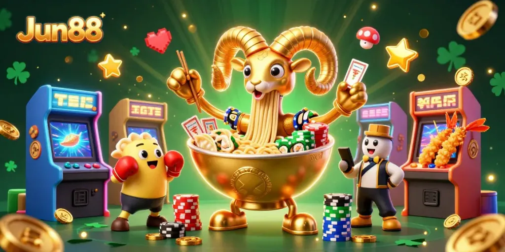 Jun88 mang đến trải nghiệm cá cược tuyệt vời với hình ảnh 3D hấp dẫn của các nhân vật và trò chơi sòng bạc