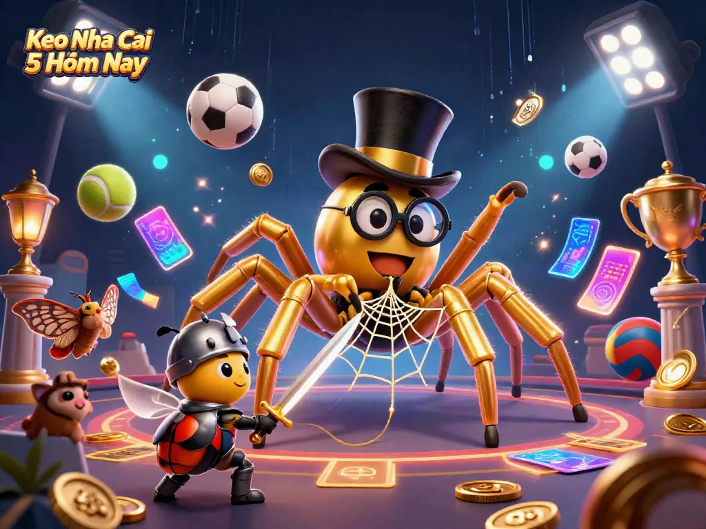 Follow the Keo Nha Cai 5 Hôm Nay journey as our brave beetle knight approaches the golden tarantula in a thrilling casino-themed showdown.