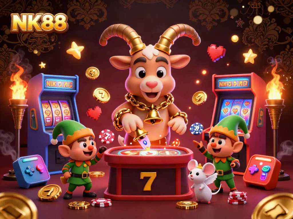 Engage with NK88's vibrant casino scene, where Krampus oversees mischief as gremlins steal chips.