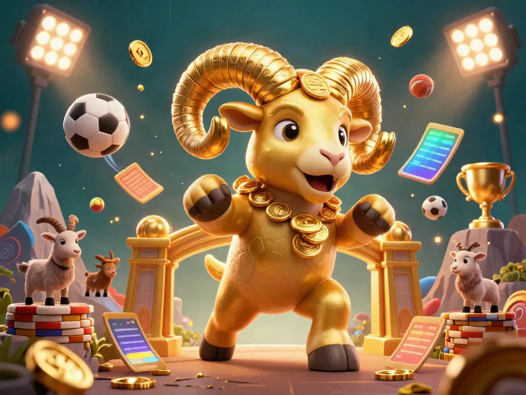 Engage with KUWIN's exciting casino experience featuring a golden ram charging through glittering gates.