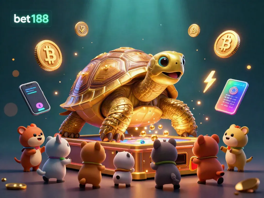 Experience dynamic casino excitement with bet188 surrounded by vibrant 3D animation and coin action.