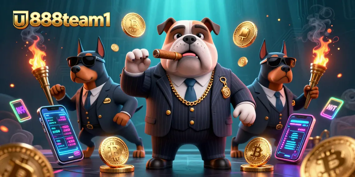 Bet with u888team1 as the 3D mafia boss bulldog and bodyguard Dobermans showcase crypto elements.