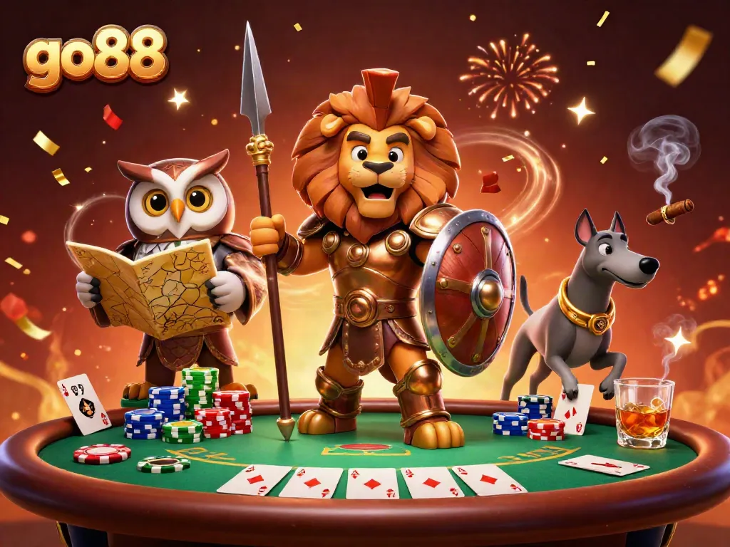 Experience the vibrant go88 casino scene filled with rich gaming elements and dynamic characters.
