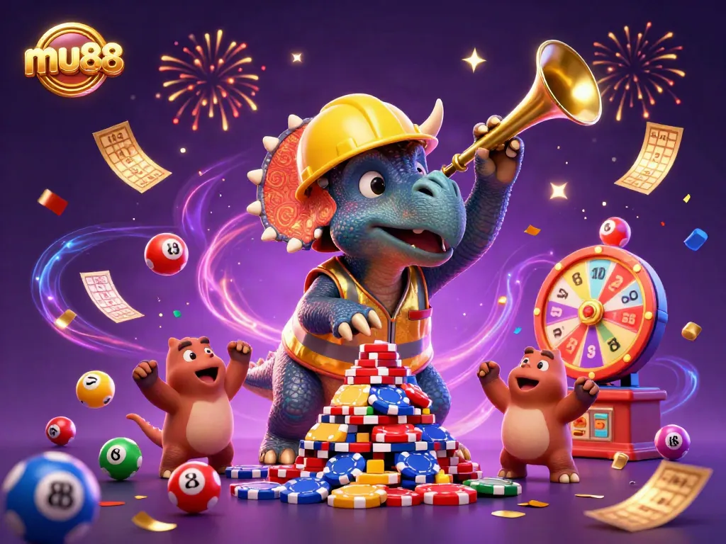 Bet big and win at mu88 with colorful lottery balls and exciting casino elements.